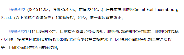 2026.1.12 德福科技收购失败